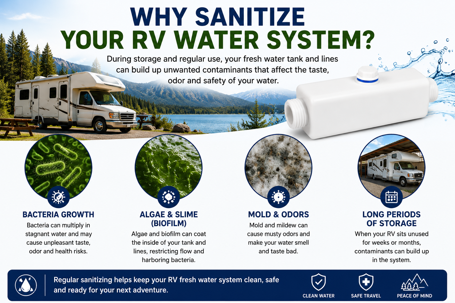 Why sanitize RV fresh water tank